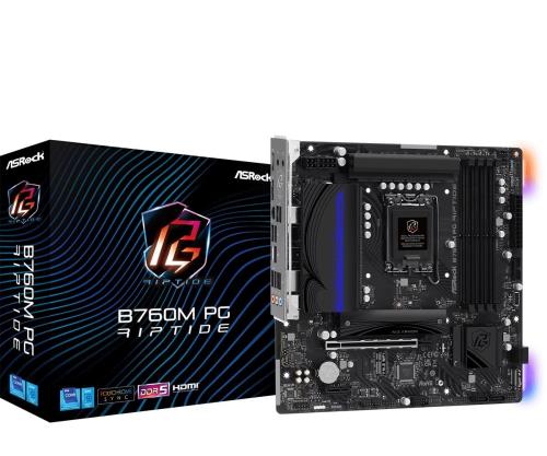 ASRock お母さんゲーム盤 B760M PG Riptide Intel 第12時人  13時人 中央処理装置 （ LGA1700 ）相応う B760手当て仕掛ける DDR5 Micro ATX お母さんゲーム盤 国内置き目代わりになる店品