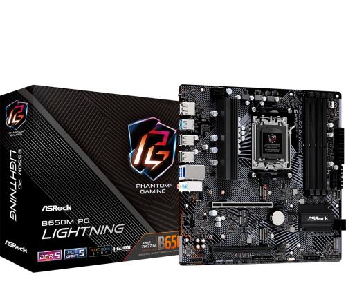 ASRock 御母さんゲーム盤 B650M PG Lightning AMD Ryzen 7000続きもの 中央処理装置相応う (Soket AM5) B650 Micro ATX 御母さんゲーム盤 国内定まり代わりになる店品