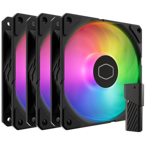 Cooler Master SickleFlow Edge 120 ARGB 3-Pack Fan Kit 120mm ARGBファン 3個 + AI Mini LEDコントローラー付属 PCケースファンセット ブラック MFX-B2DN-253P2-R2 FN2328