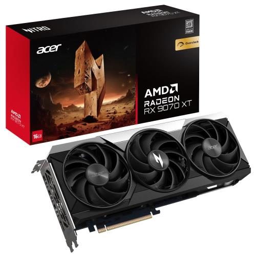 Acer Radeon RX 9070 XT OC 3.1GHz ボックストク鍵を掛ける PCI Express 5.0 x16 DisplayPort 2.1 x3 HDMI 2.1a x1 記憶装置 16GB GDDR6 FrostBlade 4.0 気違い3基 Nitro AN-RX9070XT-OCC