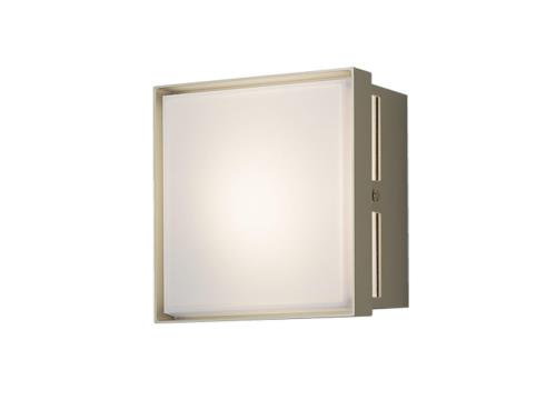 パナソニック (Panasonic) 合財袋ともし火 40形 LED 壁直付型 密閉/防雨型 LED白熱電球取り替えっこ型 FreePa (無償性パ) お持て成し 点灯省エネ型 明るさ検知器付 白熱電球色 プラチナメタリック/乳白 幅225奥ふかさ115高さ225粍 LGWC85221Y