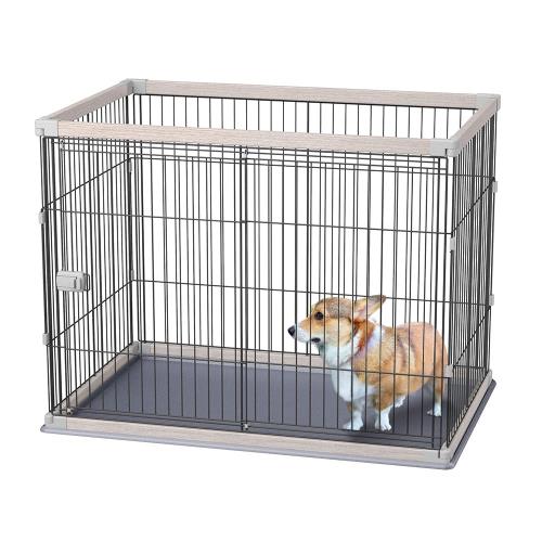 アイリスオーヤマ 犬 サークル ウッディサークル ハイタイプ アッシュグレー 中型犬用 幅120奥行80高さ90cm PWSR-1280HV