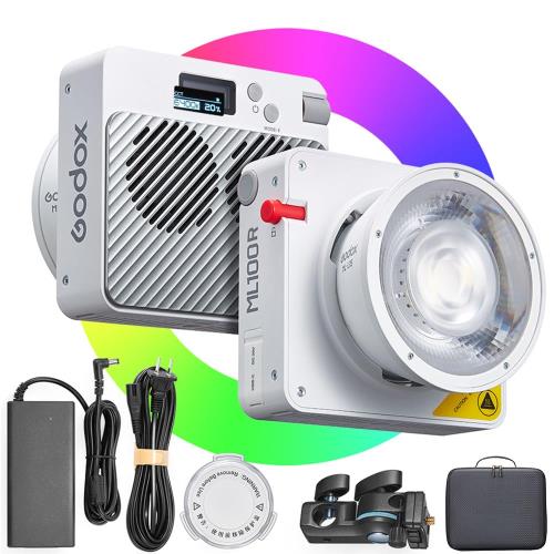 Godox ML100R 110W RGB LED映像媒体点火装置、1800K-10000K RGB映像媒体点火装置一揃いの道具、CRI 97+/TLCI 98+、アプリコントロール、USB-C申し受ける、14 FX成り行き、ライブストリーミング/室外映画化用 (ML100R)