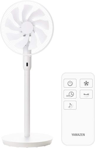 [山善] 扇風機 30cm (DCモーター) (静音モード) (リモコン付) (左右首振り) (ポール継脚仕様) (入切タイマー付) ホワイト YLX-EGD301(W)