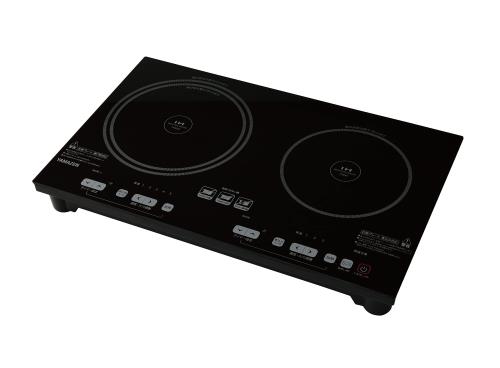 [山善] 2口 IHコンロ IHクッキングヒーター 1400W IH調理器 工事不要 (幅52cmタイプ) タイマー機能 揚げ物対応 煮込みモード搭載 静音設計 ブラック YET-W1452(B)｜GOODWOODS