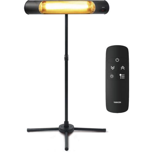 [山善] 石墨 暖房器 照明ランプ式 室外用 超速暖 日本製暖房器管やとい入れる 雨合羽IP55 切タイマー 高さ合わせる 体温合わせる2座標軸 中庭 部屋の入り口 車宿り バス発着場 遠隔操作付き添い人 黒いこと DCTS-D09(B)