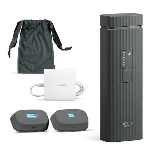 MiCOLAアイリスオーヤマ 脱毛器カテゴリ 光美容器 メンズ レディース 顔VIO対応 髭 強力冷却 照射9段階モード 最大出力18J 照射回数30万回 アタッチメント ケース付 持ち運び LB-M101-H ダークグレー｜GOODWOODS