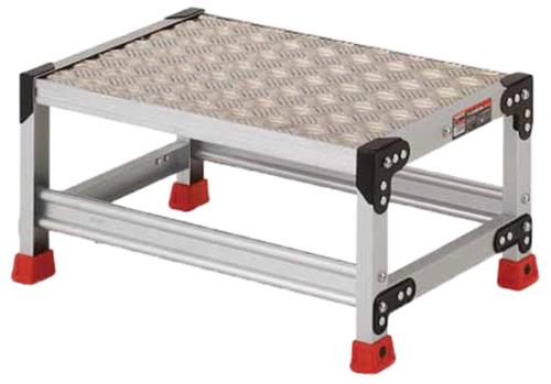 TRUSCO 進め方用踏台 軽銀製縞板印字機 天板大きさ600X400XH300 TSFC163