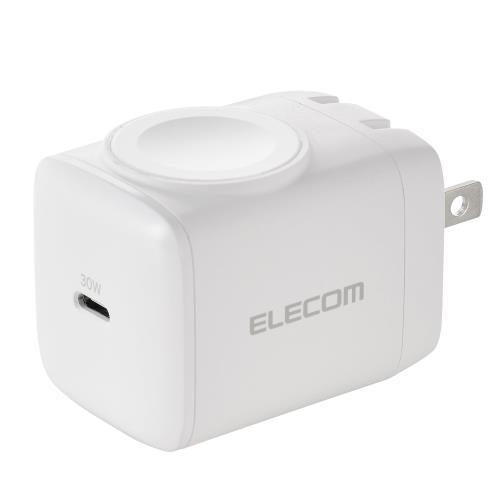 エレコム 充電器 Type-C 30W Apple Watch 対応 1ポート USB PD対応 折りたたみ式プラグ ホワイト EC-AC9830WH