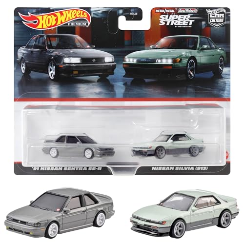 ホットウィール(Hot Wheels) プレミアム 2パック '91 日産セントラ SE-R/日産 シルビア (S13)ミニカー 3才~ HYF04