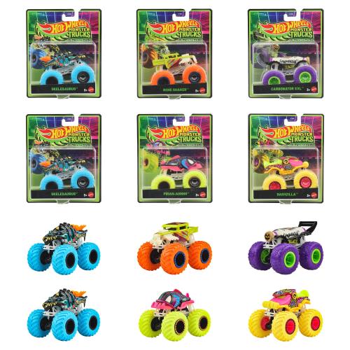 ホットウィール(Hot Wheels) 光る！モンスタートラック アソート 乗り物おもちゃ ミニカー 6台入り BOX販売 3歳から マルチ 986C-JFX08｜GOODWOODS