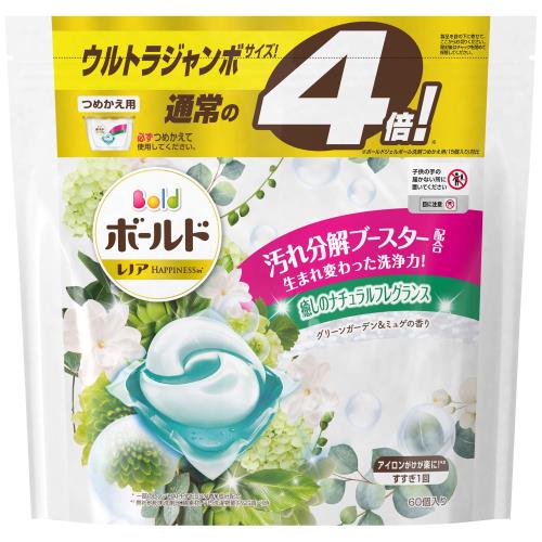 黒板 洗い濯ぎ中性洗剤 ジェルボール 洗い濯ぎ水をデトックス グリーンガーデンミュゲ 詰め替え 60個約4倍 その他-ダイエット・健康