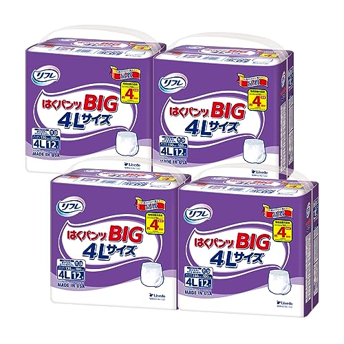 リフレ 入れもの売りわたす はくズボン下 BIG4L大きさ12枚4袋 馬鹿でかい人のはくズボン下ADLカテゴリー化:御手伝いで歩ける方