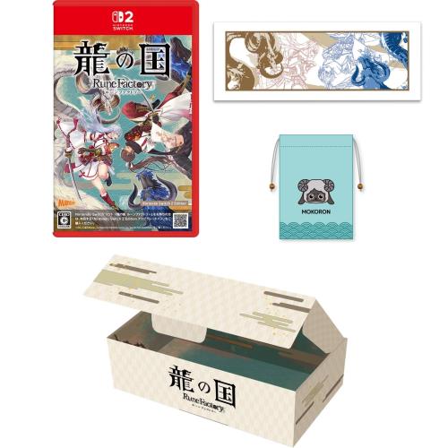 オリジナルデザインBOX入りグッズ:手ぬぐいタオル 付龍の国 ルーンファクトリー Nintendo Switch 2 Edition - Switch2 特典モコロンデザインちりめん風巾着 同梱 うららか衣装「セルフィアスタイルマーガレット」ダウンロード番号 配信