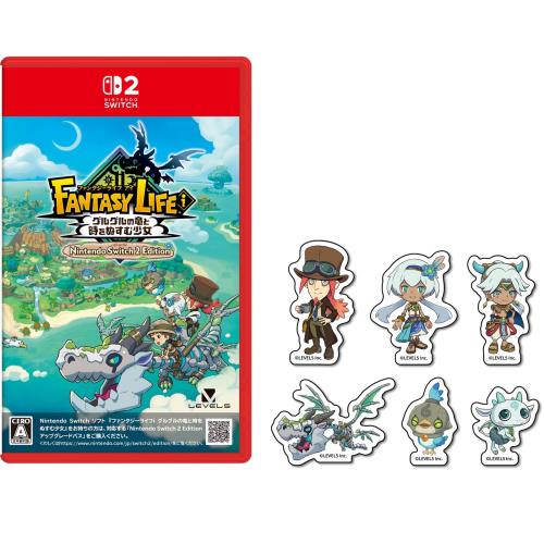 ファンタジーライフｉ グルグルの竜と時をぬすむ少女 Nintendo Switch 2 Edition -Switch2  特典ストーリーキャラクター ダイカットステッカー6種セット 同梱