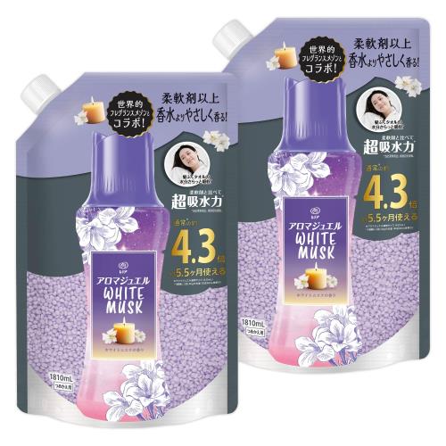 レノア アロマジュエル WHITE MUSK 香り付けビーズ ホワイトムスクの香り 詰め替え 1810mLｘ2袋
