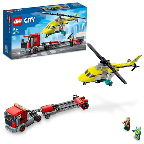レゴ(LEGO) シティ レスキューヘリコプタ持ちはこび貨物自動車 60343 手あそび 立ちはだかる 差し上げ物 乗物 のりもの ヘリコプタ 御坊っちゃん うしろ帯 5歳以上