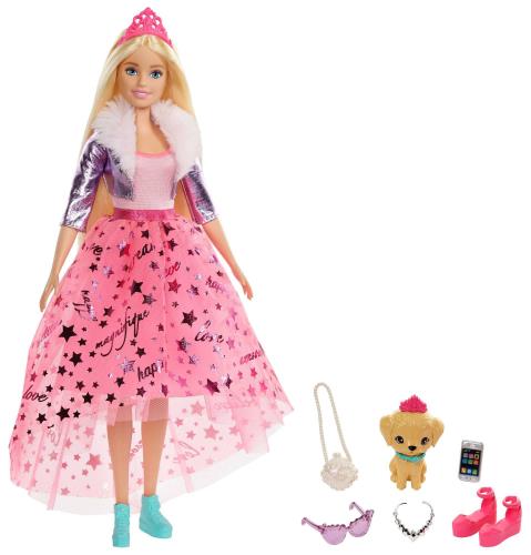 バービー プリンセスアドベンチャー バービー アクセサリー、ペット付き 着せ替え人形 お世話セットGML76