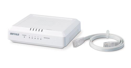 BUFFALO Giga対応 5ポート スイッチングHub LSW3-GT-5EP/CW
