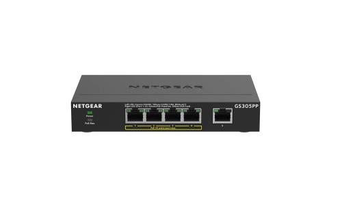定まり品 サイバー空間歯車 NETGEAR スイッチングこしき 5界面 1G PoE+ (83W) 金属元素筐体 静音愛読者受け答え 製造会社3年 アンマネージスイッチ GS305PP-100JPS