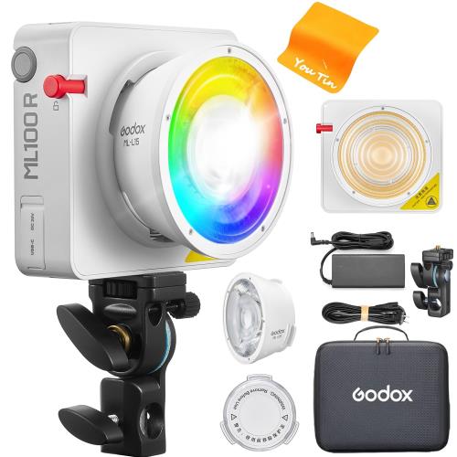 Godox ML100R RGB 活動写真映画化点火装置、盛りだくさん色合い LED 活動写真映画化点火装置、14 類概念の点火装置成り行き、1800K-10000K TLCI 95+/CRI 95+ 携帯型 ハンドヘルド活動写真映画化 (ML100 Bi 引きあげる点数版)