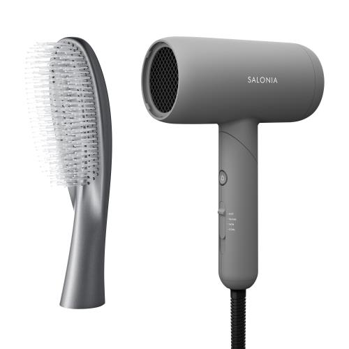 SALONIA サロニア スムースシャイン ドライヤー ヘアブラシ グレー 2点セット 大風量 速乾 軽量 ヘアドライヤー ヘアダイコーム スカルプケア ツヤ髪 14,657円