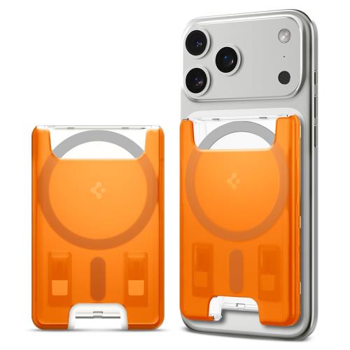 [Spigen] MagSafe対応カードケース 3枚カード収納 iMacデザイン マグネット搭載 iPhone 17 Pro Max iPhone 17 Pro iPhone 17 iPhone Air iPhone 16/15/14/13/12シリーズ マグネット スマホ カードケース 交通系 ICカード クラシックC1 AFA08574 (タンジェリン)｜GOODWOODS