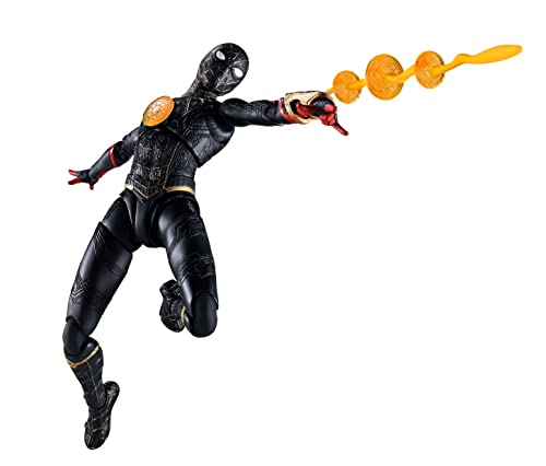 TAMASHII NATIONS メーカー初回特典つき S.H.フィギュアーツ スパイダーマン [ブラックゴールドスーツ] (スパイダーマン:ノーウェイホーム) 約150mm ABSPVC製 塗装済み可動フィギュア