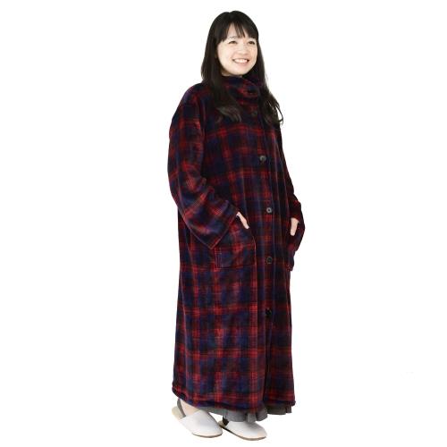 [山善] 電気毛布 USB着る毛布 着丈120cm 丸洗い可能 ポケット付き 2段階温度調節 1時間自動OFFタイマー機能 チェック柄レッド YMS-USK50(BC)｜GOODWOODS