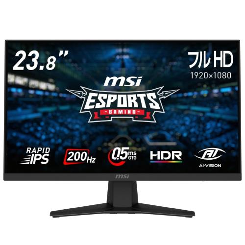 MSI ゲーミングモニター MAG 244F 23.8in/盛りだくさん固定ディスク/RAPID IPSダイアログボックス/200サイクル/0.5ms(GTG)/Adaptive-Sync/HDR/HDMI 2.0b/DP1.2a/VESA100/製造業者3年