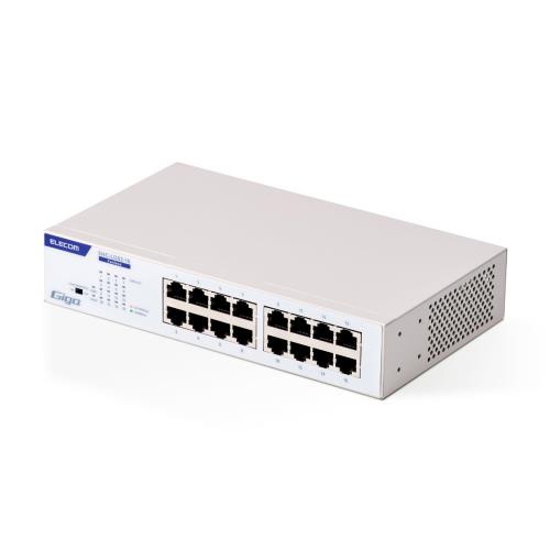 エレコム スイッチングこしき ギガビット 1G 16界面 ワット数内蔵 金属元素筺体 静音気違い受け答え EHC-LG02-16