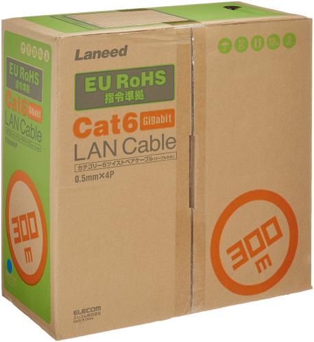 エレコム ローカルエリアネットワーク有線テレビ 300m 自作用 RoHS申し付ける標準尺度 CAT6 青碧 LD-CT6/BU300/RS