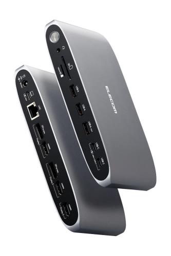 エレコム 縛ステイション 13インチ1 Displaylink相応う 3画面取りひろげる 4K/60サイクル USB PD相応う 100W しろがね色 DST-W14