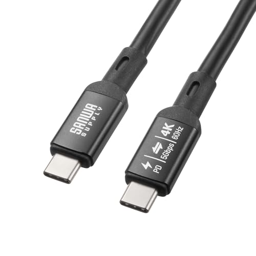 サンワサプライ USB Type-C有線テレビ (4K60挿し画相応う/PD75W/USB 5Gbps/DP Alt Mode) 7m USB-C to C 長尺 話し合い室陰電子塗板向け KU-5GCCP7570