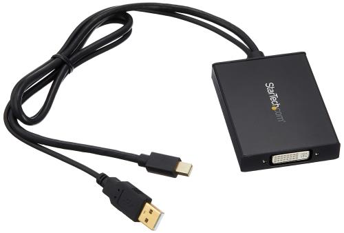 StarTech.com Mini DisplayPort - デュアル繋がりDVI 取り替えっこアダプター 黒いこと USB2階建てバス力強さ相応う DVIアクティブディスプレイコンバータ MDP2DVID2