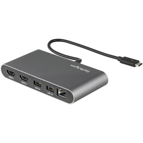 StarTech.com Thunderblot 3 こしき サンダーボルト3ミニドック デュアル 4K/60サイクル HDMI／2界面USB-Aこしき(3.2/2.0)／ギガビット有線ローカルエリアネットワーク界面／本体一体型28糎有線テレビ 肺結核3ミニドッキングステーション Mac  Windows相応う 肺結核3DKM2HDL