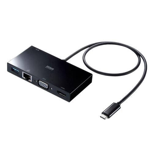 サンワサプライ USB Type-Cモバイルドッキングステーション 5インチ1 (USB A繋ぎ 刃針/USB Type-C繋ぎ 刃針/HDMI手合いA 刃針/VGA ミニD-Sub 15pin刃針/RJ-45 各1界面) USB-3TCH30BK