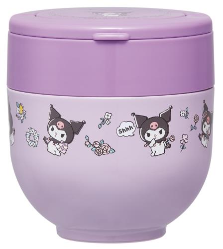 スケーター(Skater) 保温弁当箱 丼ぶり型 540ml 女性用 2段 ランチジャー 折りたたみハンドル付 抗菌 サンリオ クロミ フラワーレトロ LDNO6AG-A