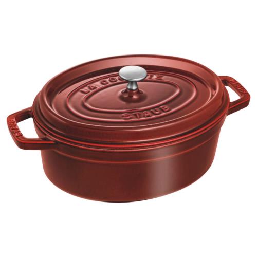ストウブ(Staub) 「 ピコ ココット オーバル グレナディンレッド 27cm 」 大きい 両手 ホーロー 鍋 IH対応 日本正規販売品 La Cocotte Oval 40500-273