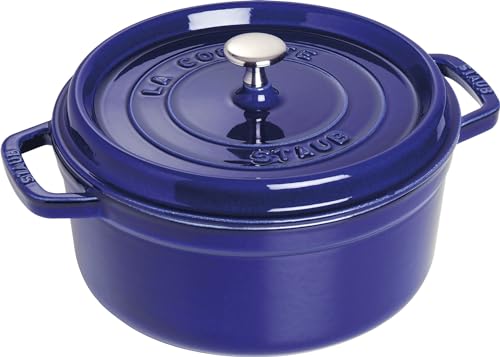 staub ストウブ 「 ピコ ココット ラウンド グランブルー 26cm 」 大きい 両手 鋳物 ホーロー 鍋 IH対応 日本正規販売品 La Cocotte Round 40510-284