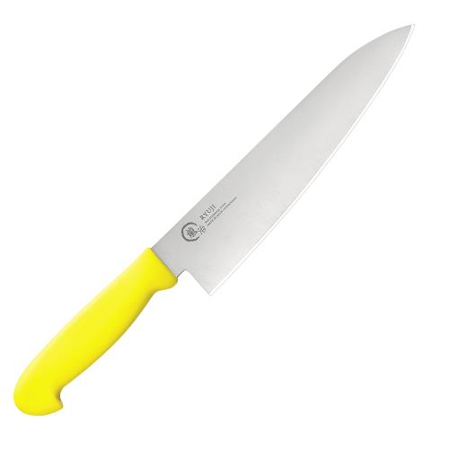 下村工業 日本製 抗菌ハンドル [ 龍治 カラーグリップ ] 牛刀 330mm イエロー AUS8鋼 食洗器対応 HACCP対応 RYC-18Y 新潟 燕三条製