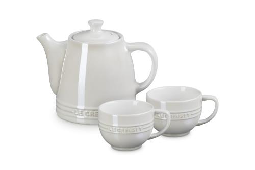 ルクルーゼ(Le Creuset) ティータイム 3点 セット ティーカップ ティーポット 結婚祝い 記念日 ブライダル ギフト プレゼント 引出物 お祝い 耐熱 耐冷 電子レンジ 食洗器 オーブン 対応 ホワイトラスター 日本正規販売品|GOODWOODS
