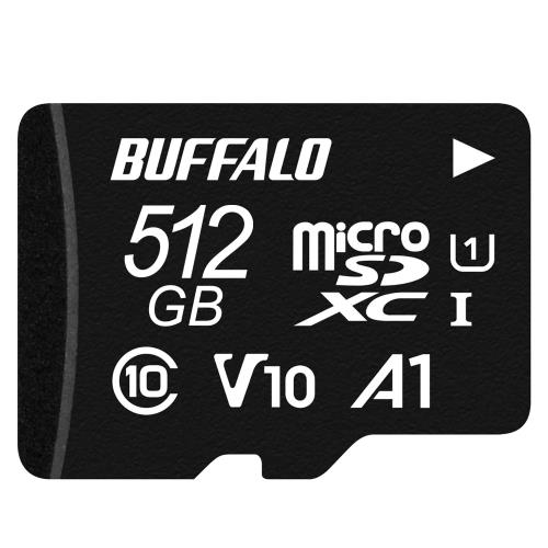 バッファロー microSD 512GB 100MB/s UHS-1 U1 microSDXC Nintendo Switch 対応 V10 A1 IPX7 Full HD RMSD-512U11HA/N
