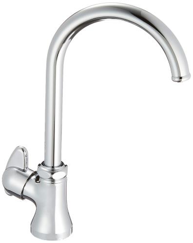 SANEI(サンエイ) ミニセラ立形ツル首自在水栓 レバーハンドル 90度開閉 JA565-13