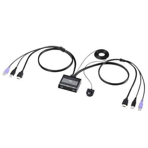 サンワサプライ(Sanwa Supply) HDMI相応う手元取り替えっこ付き添い人マイコン自動小銃うつり変わり器(2:1) SW-KVM2WHU