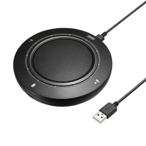サンワサプライ(Sanwa Supply) USB金棒引き電話機 マイクロホン WEB話し合い テレ細工物 有線USB繋ぎ合わせる TeamsZoomSkype相応う MM-MC36 黒いこと