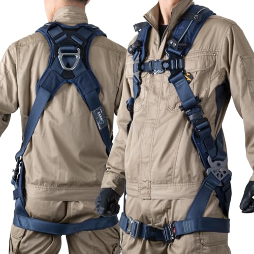 [藤井電工] 新標準尺度 フルハーネス ZERO-G HARNESS 無しG馬具 [馬具本体のみ] 気泡管水準器型 背当てパッド付き添い人 墜ちる取り締まり用物の具 安全性のある帯 M大きさ 130kgまで相応う TH-520H-OT-BL-M-MG