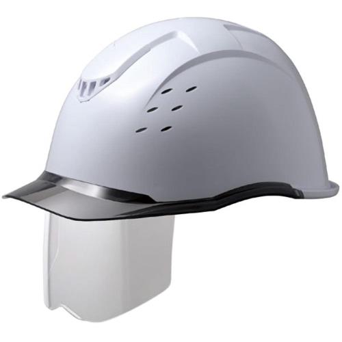 [ミドリ安全] 遮熱安全帽 やり方用 パソコン製 遮蔽物面 通気孔付 レインガード SCH13PCLVS RA KP付 白いこと/雲煙