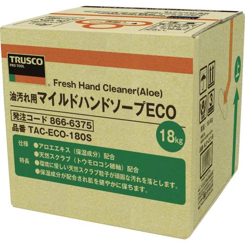 TRUSCO(トラスコ) マイルドハンドソープ ECO 18L 詰替 バッグインボックス TACECO180S