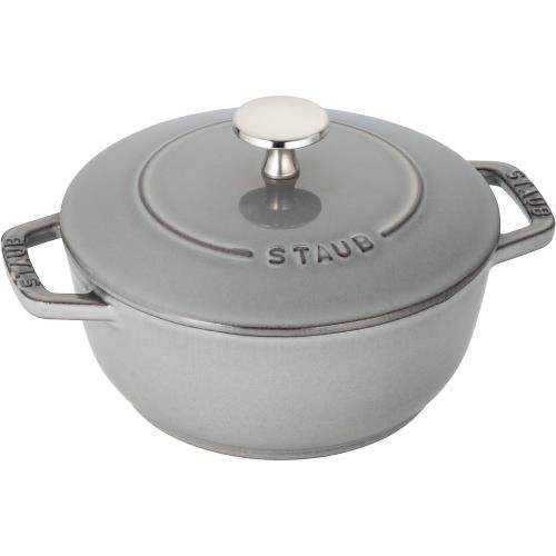 staub ストウブ 「 ワナベ 薄墨色 S 16糎 」 両手 鋳込み ホーロー 鍋 炊飯 1合 IH相応う 日本置き目売りわたす品 Wa-NABE 40501-002